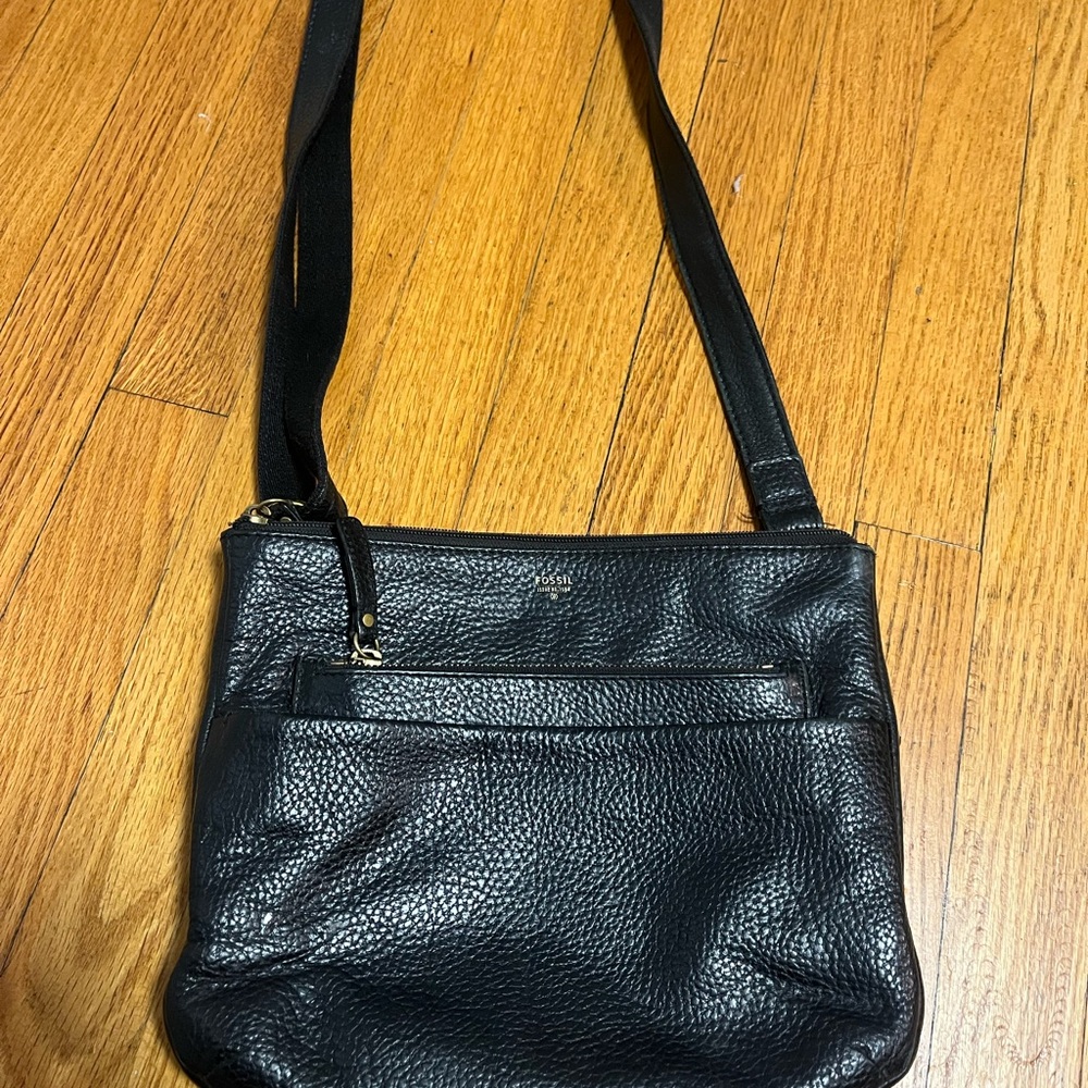 Fossil Black Leather Shoulder Bag